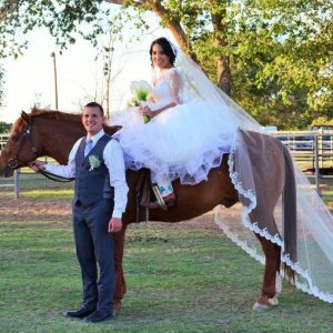 a person riding a horse